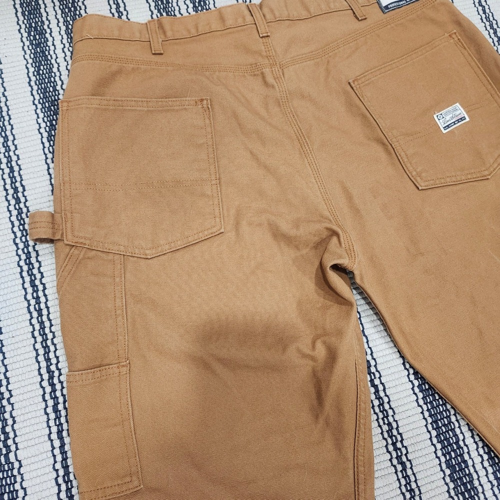 Levi Strauss Signature Mens 40x30 Brown Duck Canvas Carpenter Workwear Pants - Picture 6 of 8
